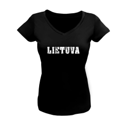 Marškinėliai moterims su Lietuvos himnu ant nugaros