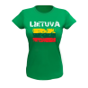 Marškinėliai moterims su sendinta Lietuvos vėliava