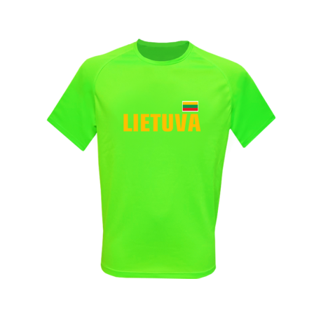 Marškinėliai sporty neon vaikams su vėliavėle ant nugaros