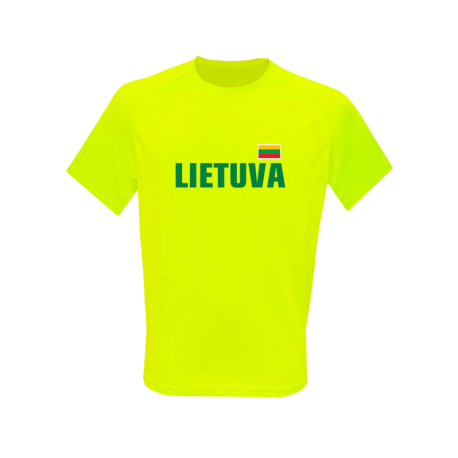 Marškinėliai sporty neon vaikams su vėliavėle ant nugaros
