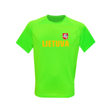 Marškinėliai sporty neon vaikams su vėliavėle ant nugaros