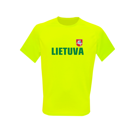 Marškinėliai sporty neon vaikams su vėliavėle ant nugaros