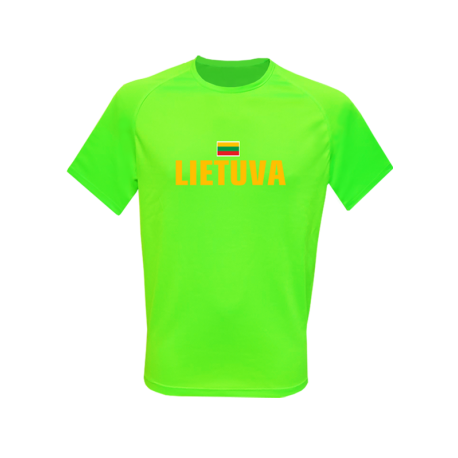 Marškinėliai sporty neon vaikams su Vyčiu ant nugaros