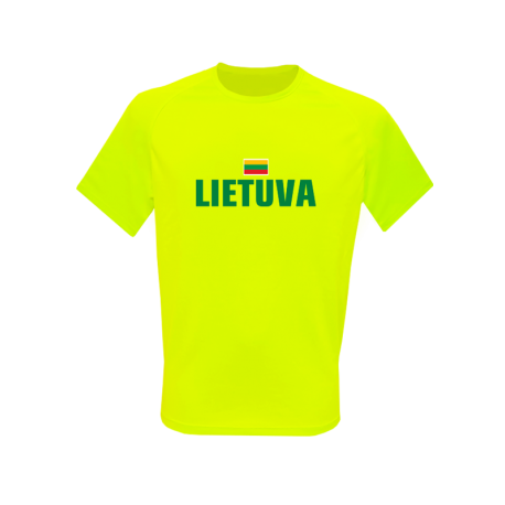 Marškinėliai sporty neon vaikams su Vyčiu ant nugaros