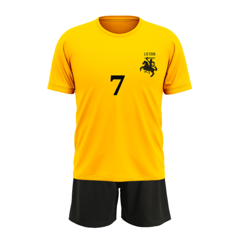 Sportiniai futbolo marškinėliai vaikams su vėliavėle ant nugaros 6 - 12 m.